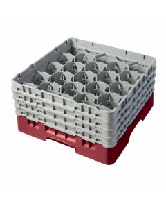 Cambro 20S800416 Full Size 20-Compartment w/ 4 Extensions, Cranberry