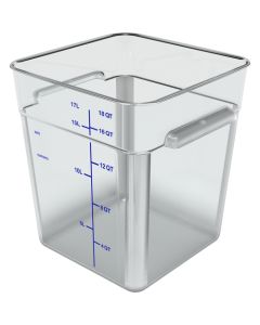 Carlisle 1195507 Storage Container, Square, 18qt, Clear