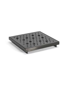 FOH BPT036BKS22  6" Square Brushed Stainless Footed Drip Tray, Matte Black