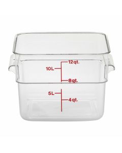 Cambro 12SFSCW135 CamSquare Food Container, Square, 12qt, Clear