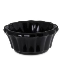 Carlisle 4394203 Scalloped Melamine Ramekin, 2oz, Black