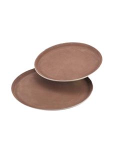 Boelter AS-2014 Round Serving Tray, 14", Dark Gray