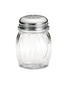 Tablecraft 260 Glass Cheese Shaker with Chrome Top, 6oz