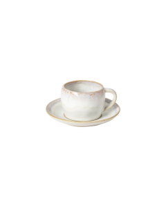 Costa Nova LNCS02-SAL Brisa Tea Cup and Saucer, Salt (Case of 6)