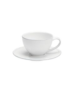 Costa Nova FICS01-WHI Frisco 9oz Tea Cup & Saucer, White (Case of 6)