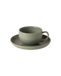 Costa Nova XOCS01-ART Pacifica 7oz Tea Cup & Saucer, Artichoke (Case of 6)