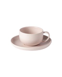 Costa Nova XOCS01-MRS Pacifica 7oz Tea Cup & Saucer, Marshmallow (Case of 6)