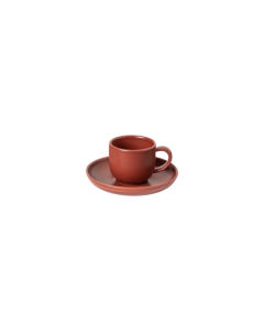 Costa Nova XOCS05-CAY Pacifica Coffee Cup & Saucer, Cayenne (Case of 6)