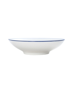 Mikasa 5256499 Bistro Pinstripe 13.5oz Bowl, White w/ Blue Band