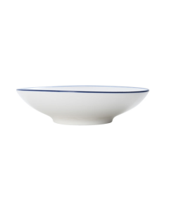 Mikasa 5256501 Bistro Pinstripe 26oz Bowl, White w/ Blue Band