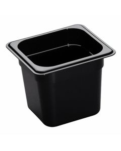 Cambro 66HP110 H-Pan High Heat Food Pan, 1/6 Size, 6" Deep, Black