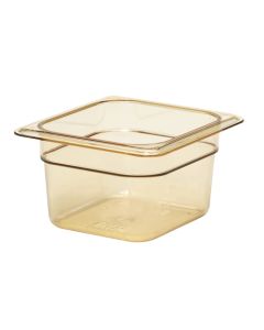 Cambro 64HP150 H-Pan High Heat Food Pan, 1/6 Size, 4" Deep, Amber