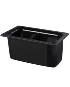 Carlisle CM110303 Coldmaster Divided Food Pan, 1/3 Size, 6" Deep, Black