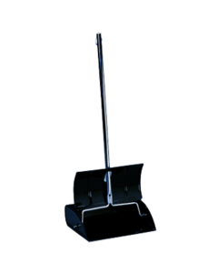 Self Closing Metal Lobby Dust Pan, Black