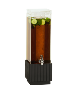 Cal-Mil 23790-3-13 Brooklyn Square Polycarbonate Ice Beverage Dispenser, 3 gal, 8.5"X10"X24.75", Black