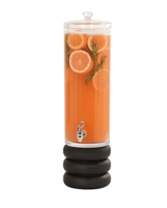 Cal-Mil 23796-3-13 Brooklyn Round Polycarbonate Ice Beverage Dispenser, 3 gal, 10.5"X10.5"X24", Black