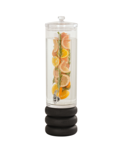 Cal-Mil 23796-3INF-13 Brooklyn Round Polycarbonate Infusion Beverage Dispenser, 3 gal, 10.5"X10.5"X24", Black