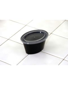 Pactiv E505B Ellipso 5oz Microwaveable Portion Cup and Lid, Black (Case of 500)