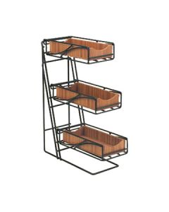 Cal-Mil 1235-13-60 Caddy Flatware, 3-Tier, Black/Bamboo