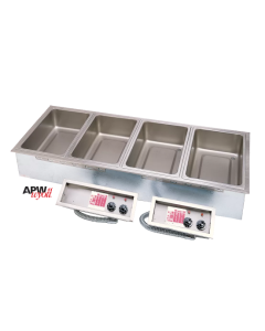 APW Wyott HFW-5D Insulated Electric Hot Food Well, 5 Wells, Drain