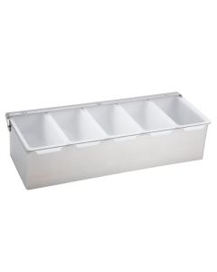 Winco CDP-5 5-Compartment Condiment Caddy, Stainless Steel