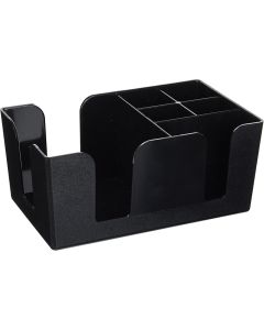 Winco BC-6 6-Compartment Plastic Bar Caddy, Black