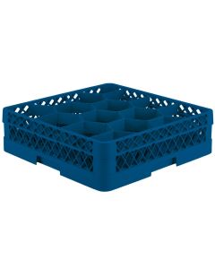 Vollrath TR18J-44 Full Size Glass Rack w/ 1 Ext, (12) Compartment, Royal Blue