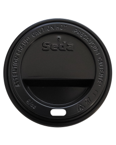 Seda 400002769 Plastic Dome Lid for 8-10oz Cups, Black (Case of 1000)