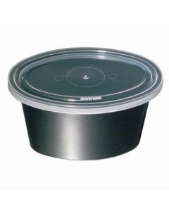 Pactiv E504B ELLIPSO 4oz Plastic Souffle Cup w/ Lid, Black (Case of 500)