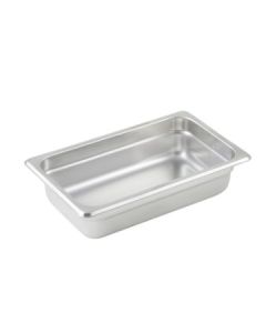 Winco SPJL-402  Steam Table Pan 1/4 Size, 2-1/2" Deep, 25 Gauge, Stainless Steel