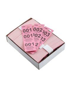 Winco CCK-5PK Pink Coat Check Tickets (Box of 500)