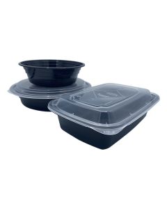 Empress EMBL48R Container Lid Combo Black Base w/ Clear Lid, 48oz (Case of 150)