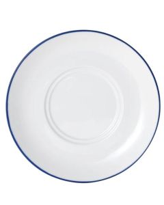 Mikasa 5305733 Bistro Pinstripe 6.29" Saucer, White w/ Blue Band