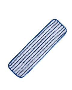 NuFiber FIN-FLAT Microfiber Finish Mop, Velcro, White/Blue (Pack of 6)