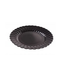 Fineline 210-BK Plastic Flairware Plate, 10-1/4'', Black (Case of 144)