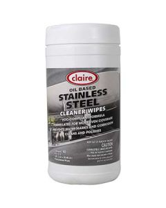 Claire CL993 Stainless Steel Wipes, 9.5"X12", 40 Wipes per Tub