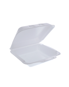 Pactiv YHLW07010000 Foam Hinged Container, 7.5"X8X2.6", White (Case of 150)