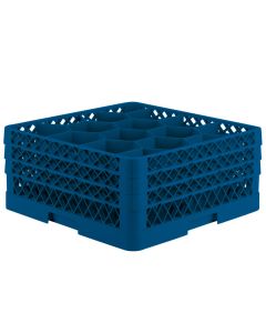 Vollrath TR18JJJ-44 Full Size Glass/Stemware Rack w/ 3 ext, Royal Blue