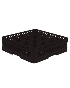 Vollrath TR8D-06 Full Size Glass Rack w/ 1 Ext, (16) Compartment, Black