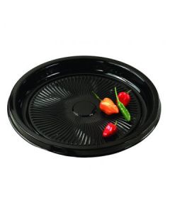 Sabert 9512 Nova Plus Round Catering Platter, Plastic, 12", Black (Case of 36)