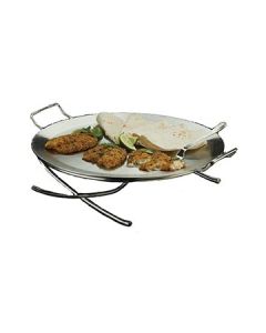 American Metalcraft GSST17 Round Stainless Steel Griddle and Stand