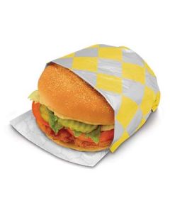 Bagcraft 300828 10-1/3" x 13" Insulated Silver/Yellow Foil/Paper Food Wrap (Case of 2000)