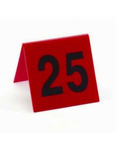 Cal-Mil 226-2 Set of # 51 to # 75 Red Number Tent w/Black Numbers