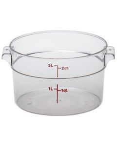 Cambro RFSCW2135 Camwear Storage Container, Round, 2qt, Clear