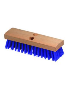 Carlisle 3617514 Flo-Pac 10" Deck Scrub Brush, Blue Stiff Bristles