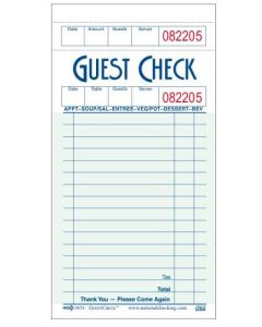 National Checking Company G3674 Guest Check, 3-1/2"X6-3/4" (Case of 2500)