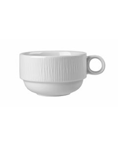 Churchill WHBALC281, Bamboo Rolled Edge Stackable Cup, 10oz, White