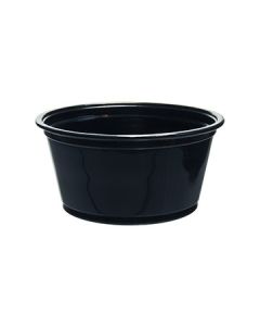 Dart 200PCBLK Conex Cup 2oz Black Plastic Portion Souffle Cups (Case of 2500)