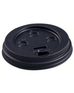 Empress E1020-DLB Plastic Dome Lid, Fits 10-20oz Hot Cup, Black (Case of 1000)