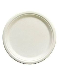 Empress EPL-09-PF Earth Heavy Weight Plate, Bagasse, 9", White (Case of 500)